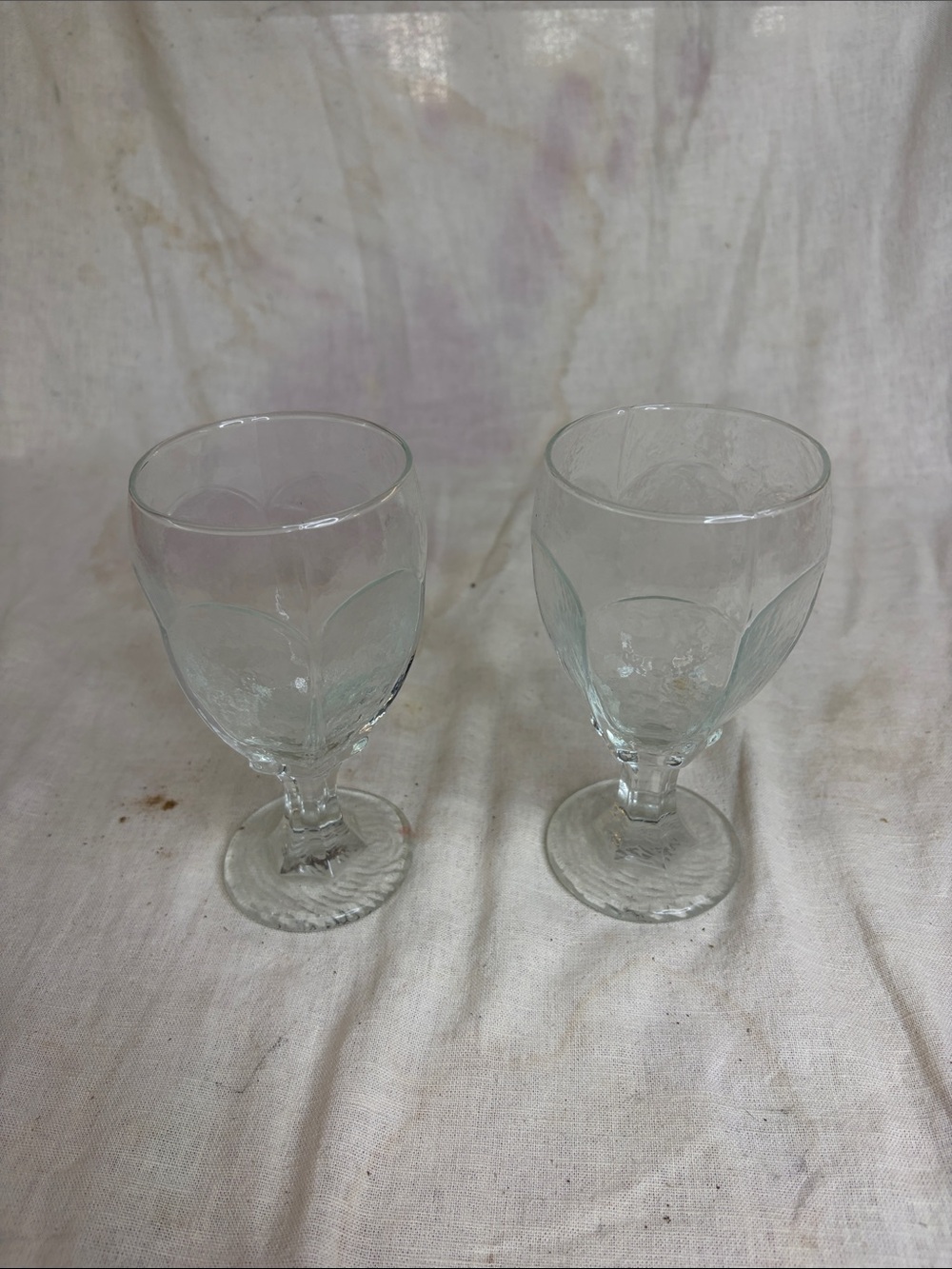 Clear Pressed Glass Goblets - Set of 2